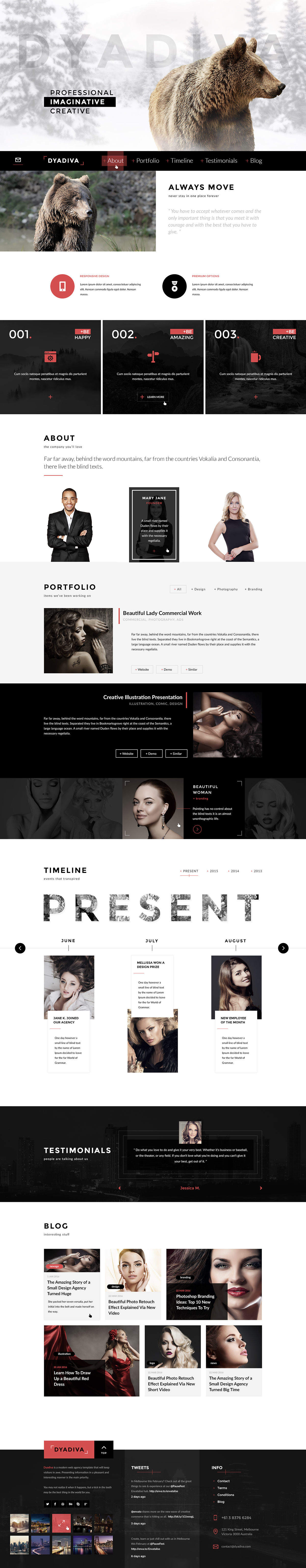 agency template one-page single Single Page One page minimalist chich clean modern