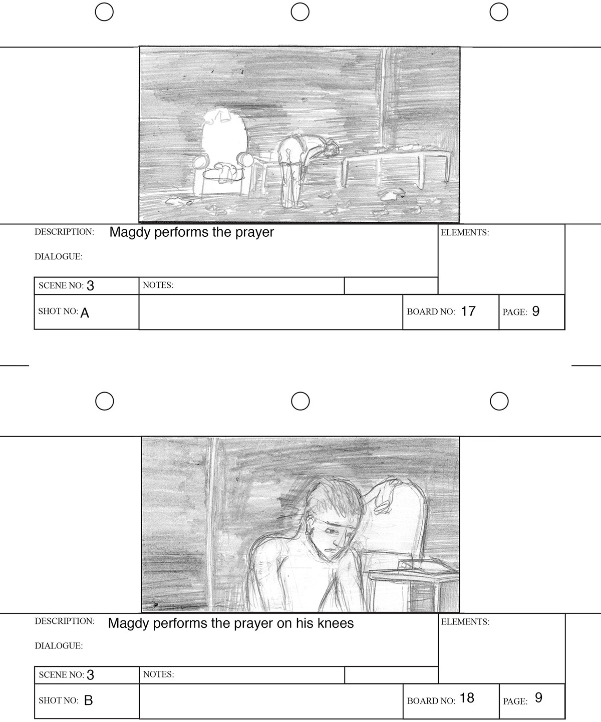 Storyboards traditional graphite