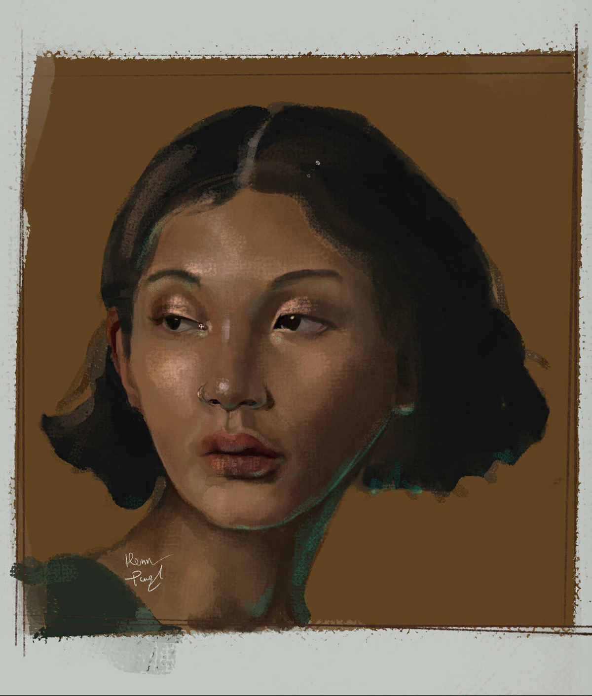Drawing  sketch digital illustration Procreate digital painting concept art artist painting   portrait woman