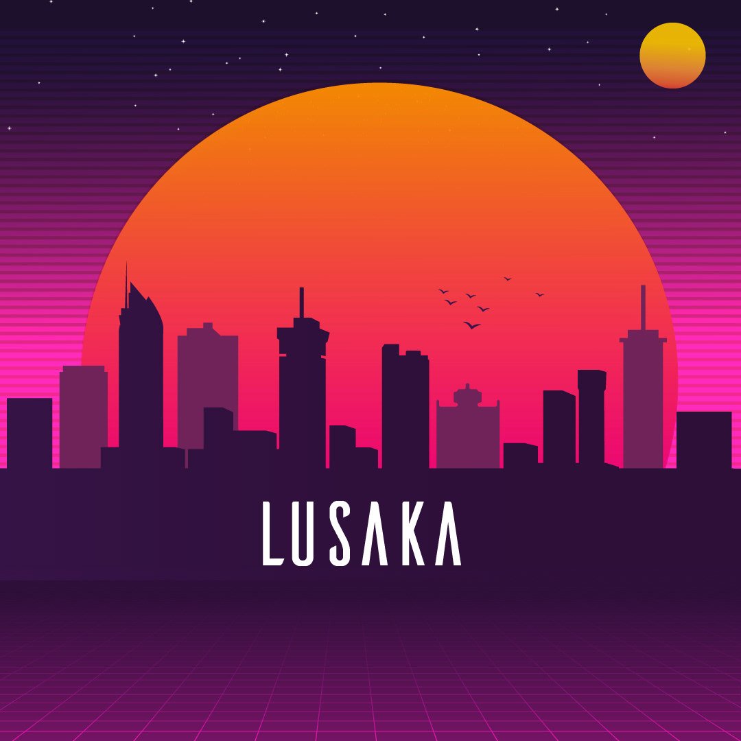design Lusaka poster rejected skyline Synthwave
