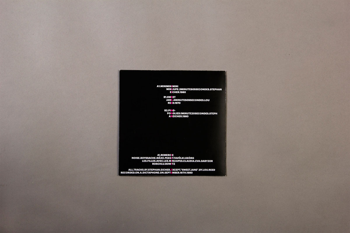 Stephan Eicher Musique minimal vinyl Typographie graphisme