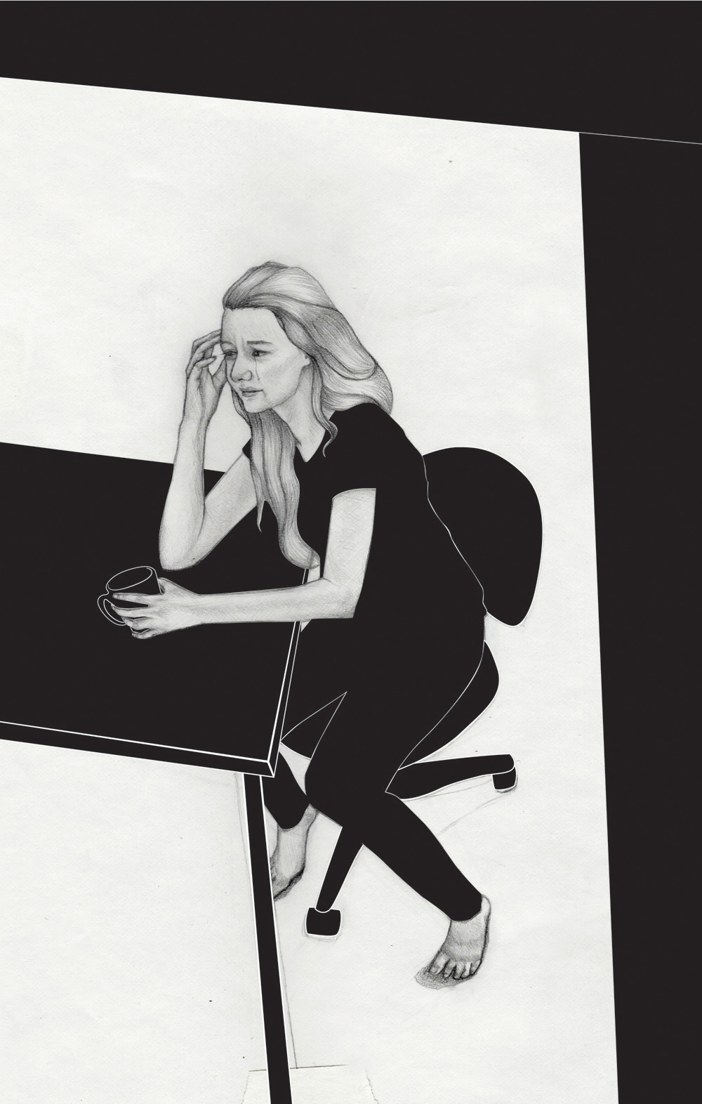 Lana Del Rey Triptych ultraviolence black and white graphite Fashion  Illustrator