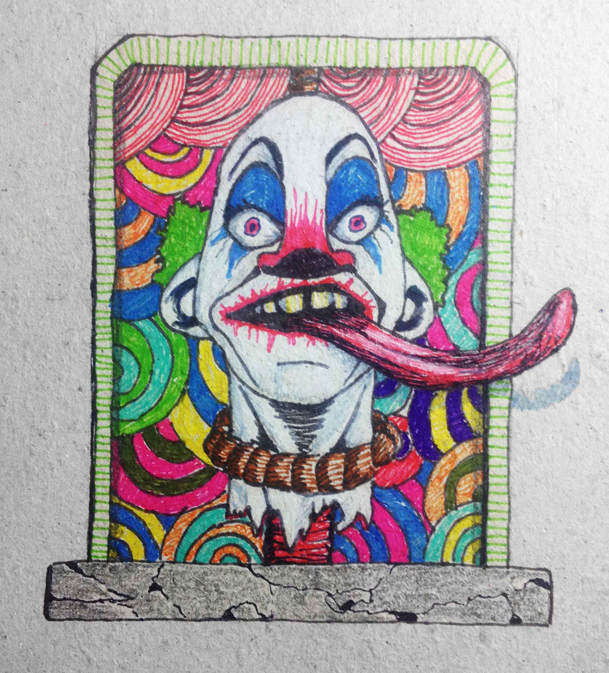 poster posters faces clown freak bull ram king dead eyes toung characters ink colorful