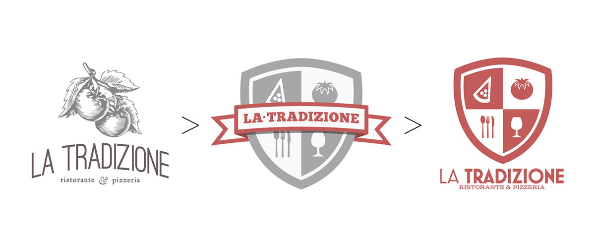 restaurant Pizza NAPOLI Ital Responsive menu Logotyping emblem gotham