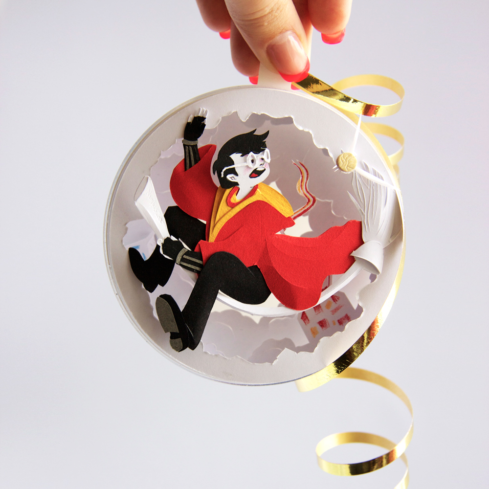 harry potter paper art crafts   graphic design  ILLUSTRATION  Christmas happy new year