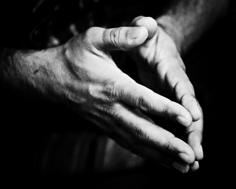 hands black and white faith