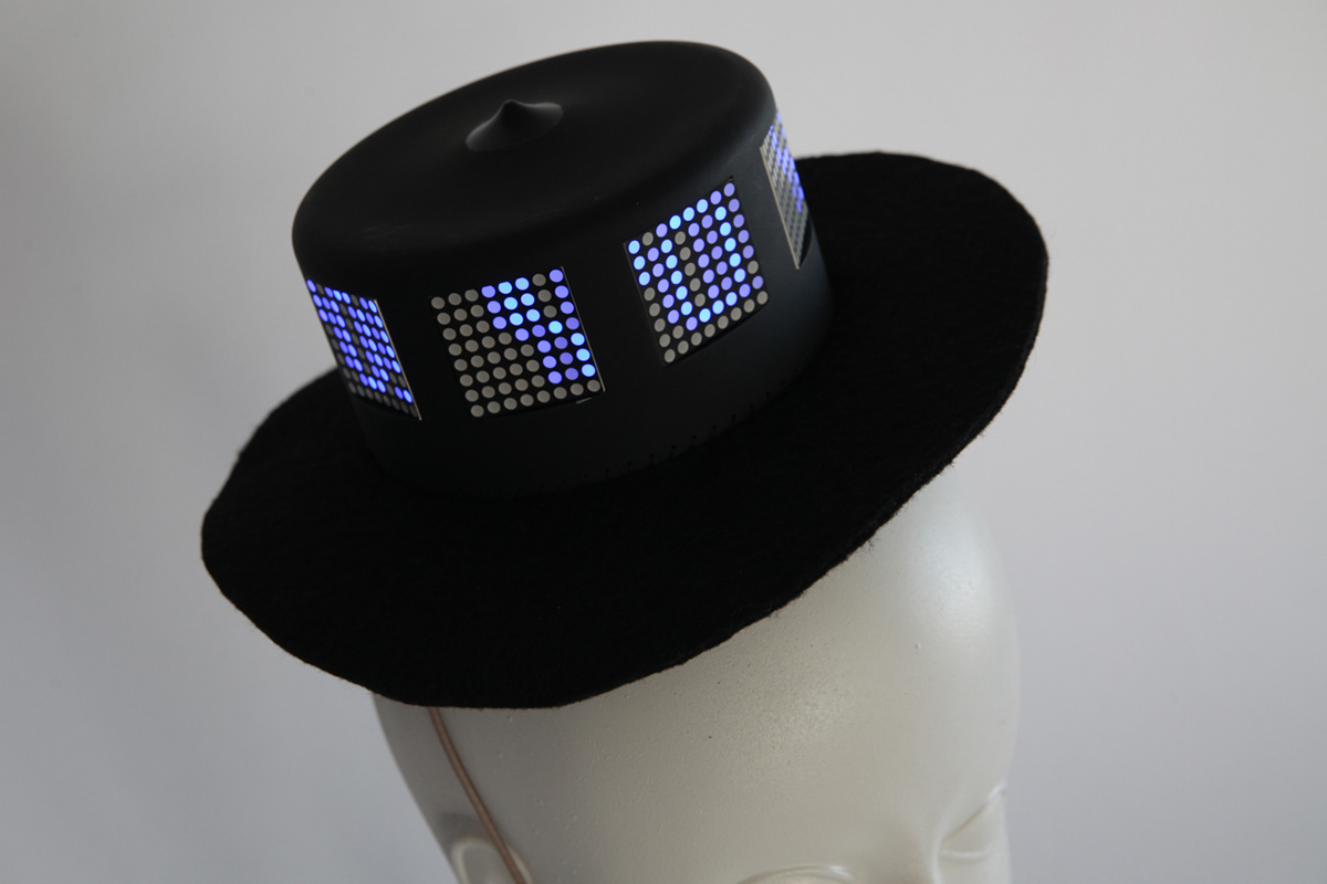 interactive hat tomomisayuda Wearable Technology LED Display