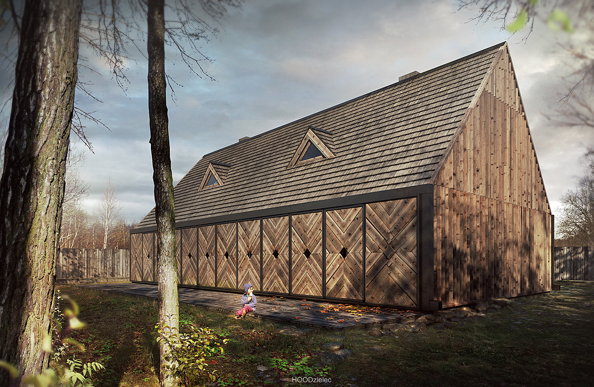 arch viz Render 3D photoshop housing wood 3ds max
