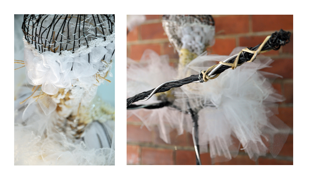Textiles waving Wires textile ballet ballerina art handmade figure shape DANCE   yarn