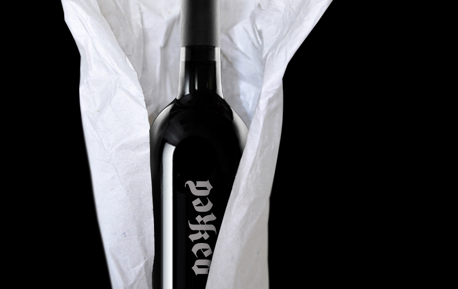 naked wine concept black White ambigram minimal