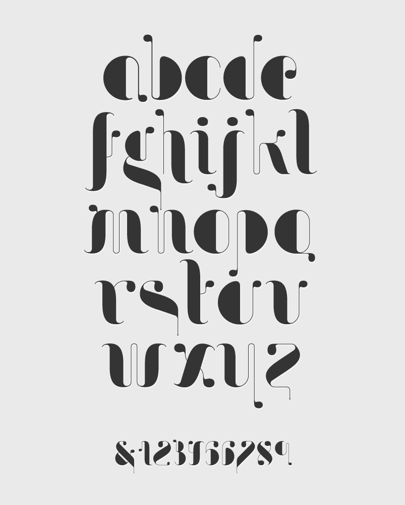 shapes Art Noveau drops art type modern Retro Ligatures font Display free Original hand lines Beautiful
