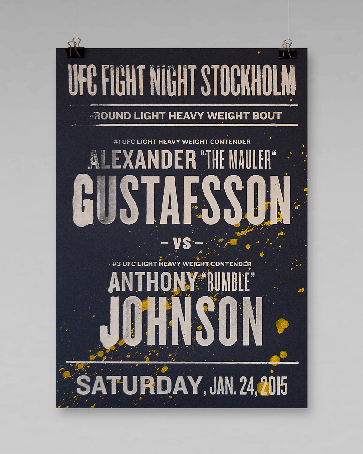 poster print screenprint UFC fight type knockout