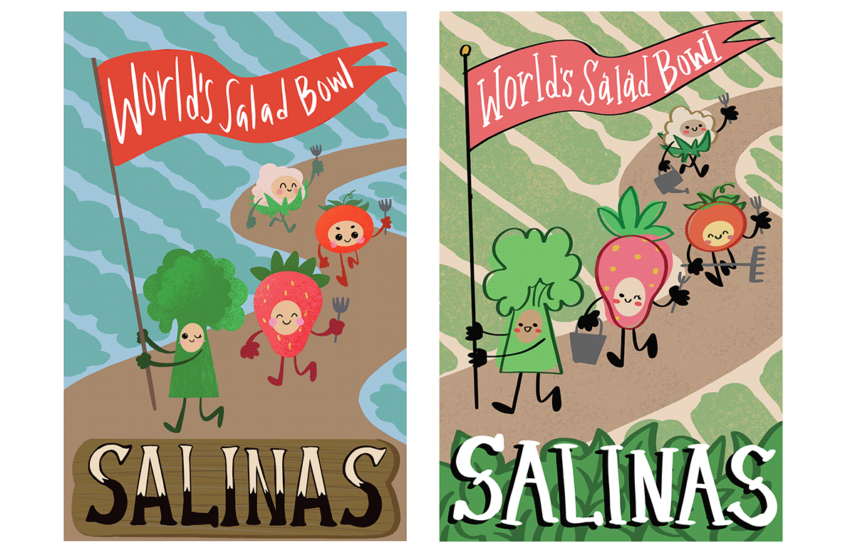 salinas travel poster agriculture graphic design  ILLUSTRATION  type design typography   adobeawards