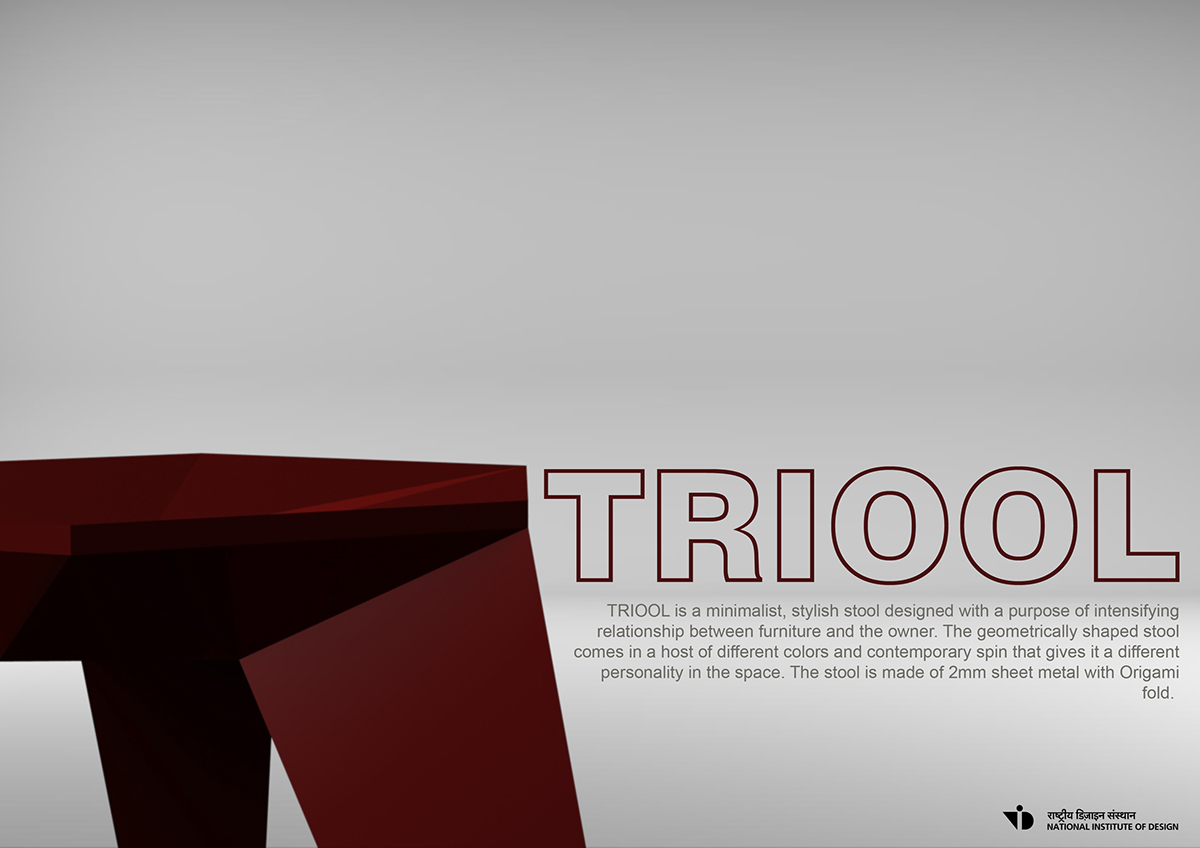 geometry stool Triool minimalist stylish contemporary primary color elegance