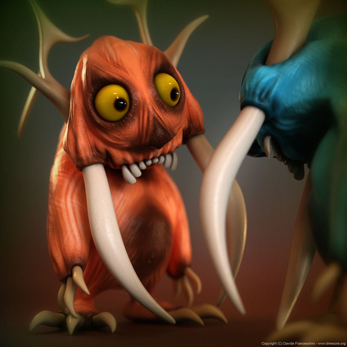 monster toy timecore 3ds max vray Mudbox photoshop Creaturebox creature box creature eye fear color black White