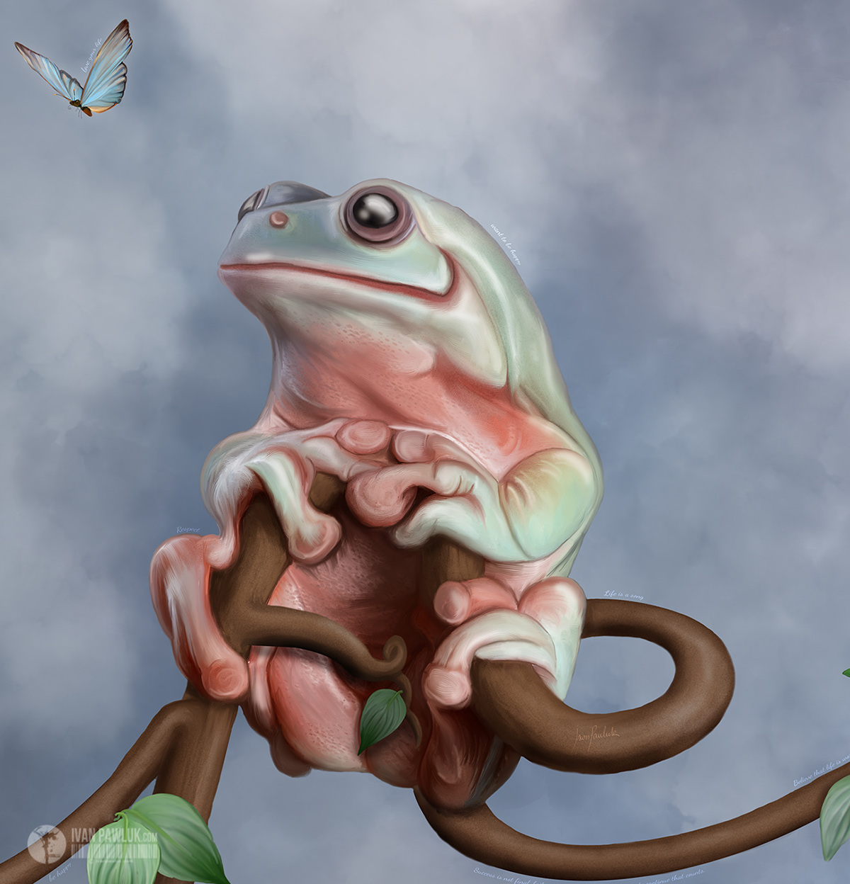 camaleon  frog ivan pawluk digital life Painting art Nature chameleon