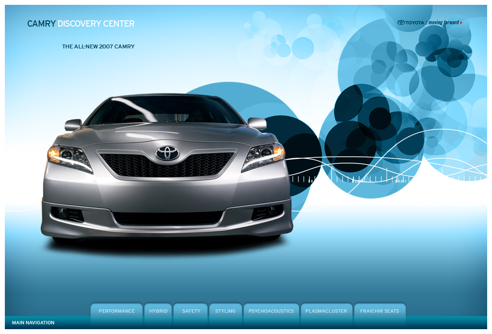 toyota Camry Website user experience experience site toyota.com microsite Promotional brand campaign Flash interactive design