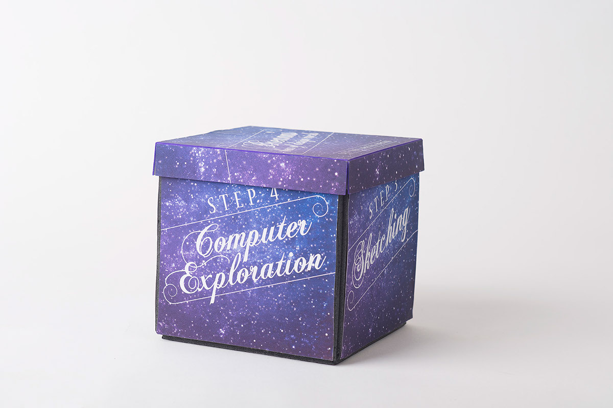 Magic   design purple blue process box three-dimensional