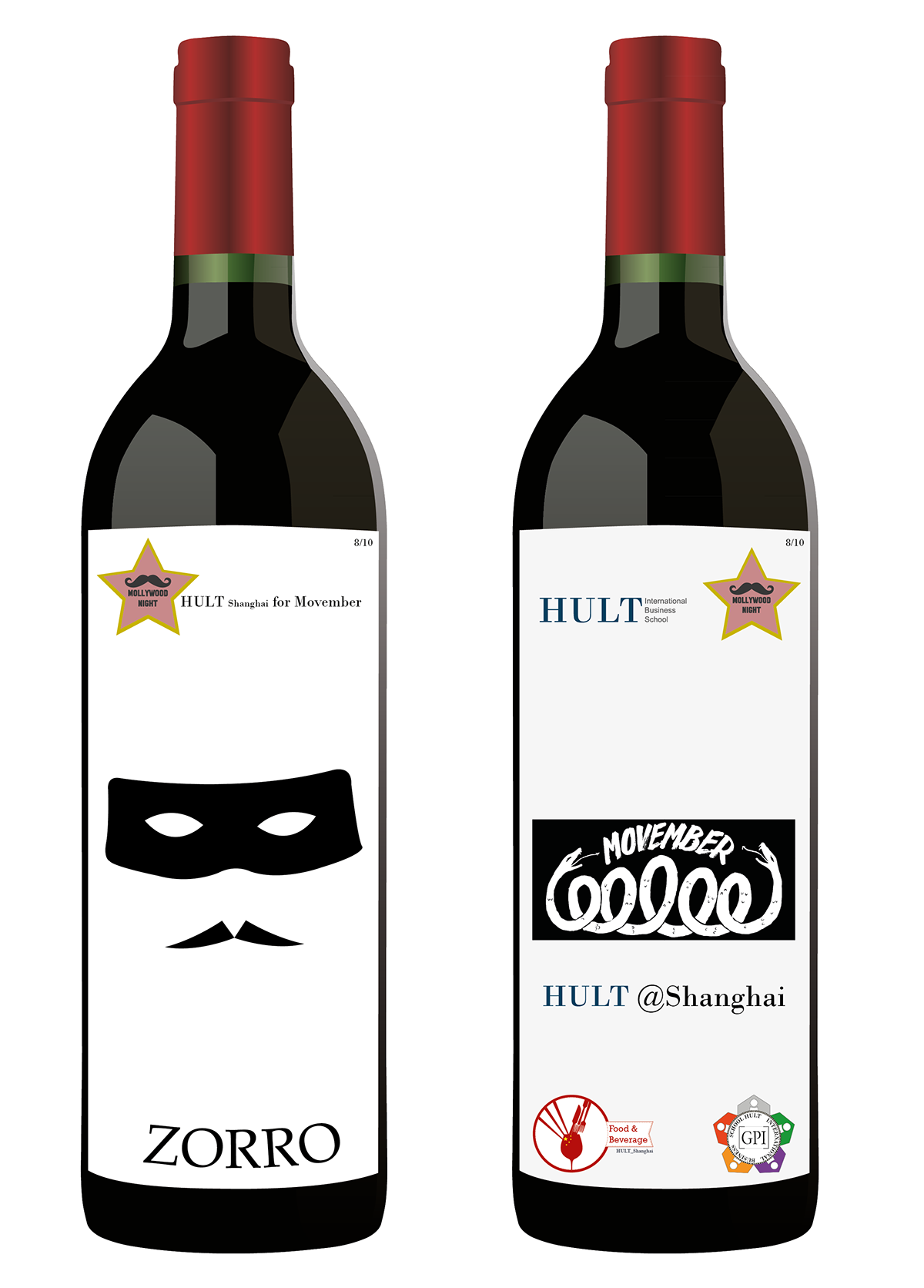 bottle Label wine charity Movember mustache