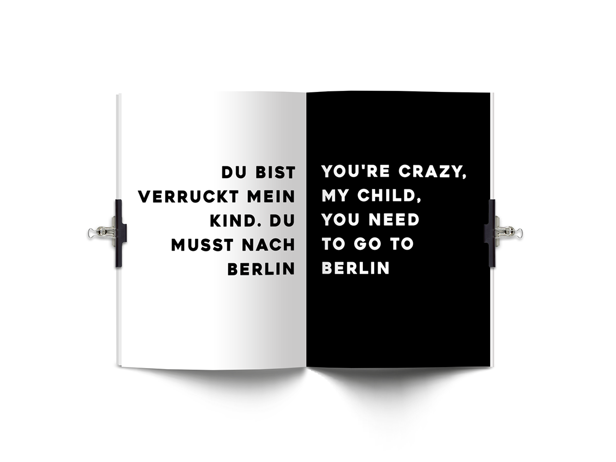 berlin study abroad Graffit Urban bar Zine  bauhaus black neon modern big typography edgy magazine portfolio portfolio book