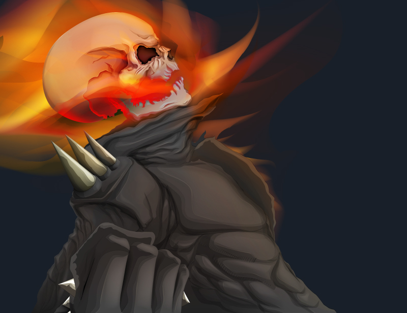 ghost rider skull Flames fire heat spirit fan art fanart comic ghostrider skillshare vector