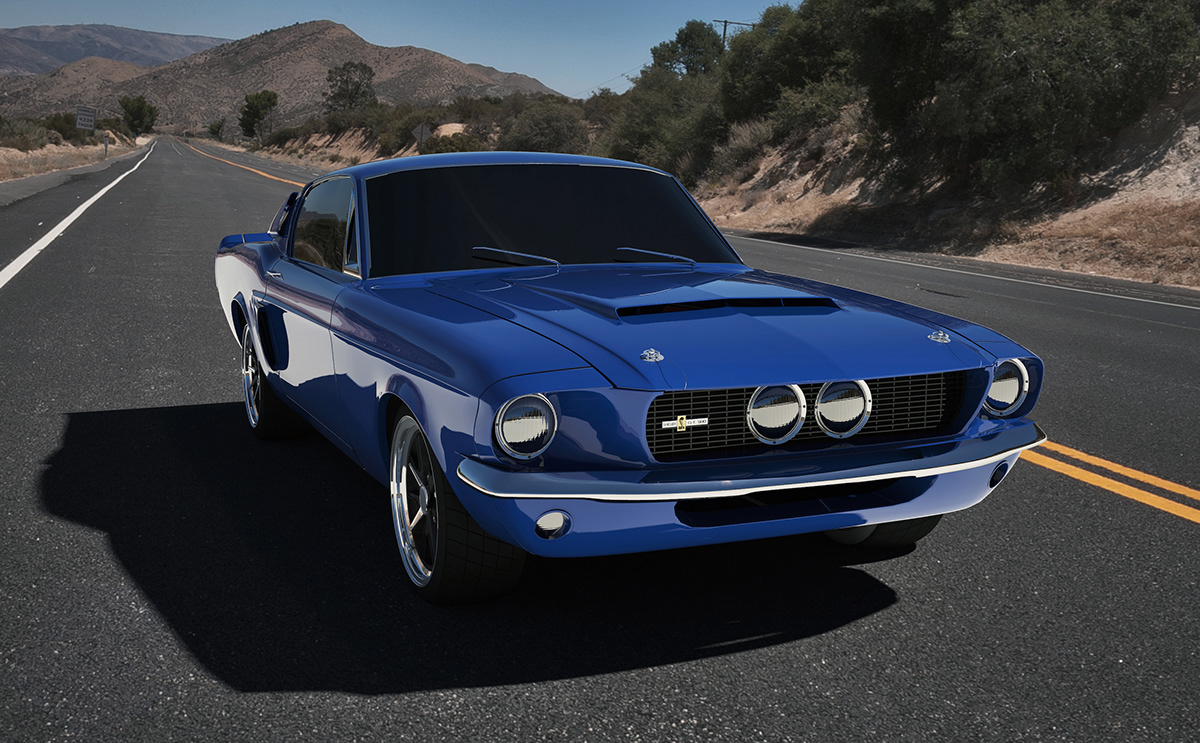 3ds max vray photoshop GT500 Mustang shelby