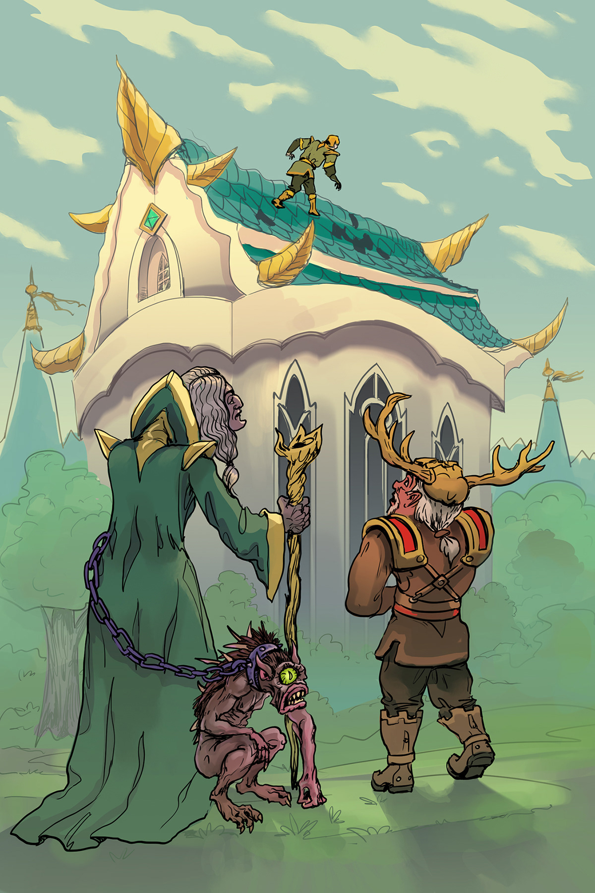 Dangeon and Dragons Drow dwarf elf fantasy battle fantasy book illustrations magic world sketches wizard
