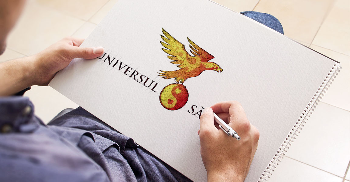 Phoenix logo identity Yin Yang eagle
