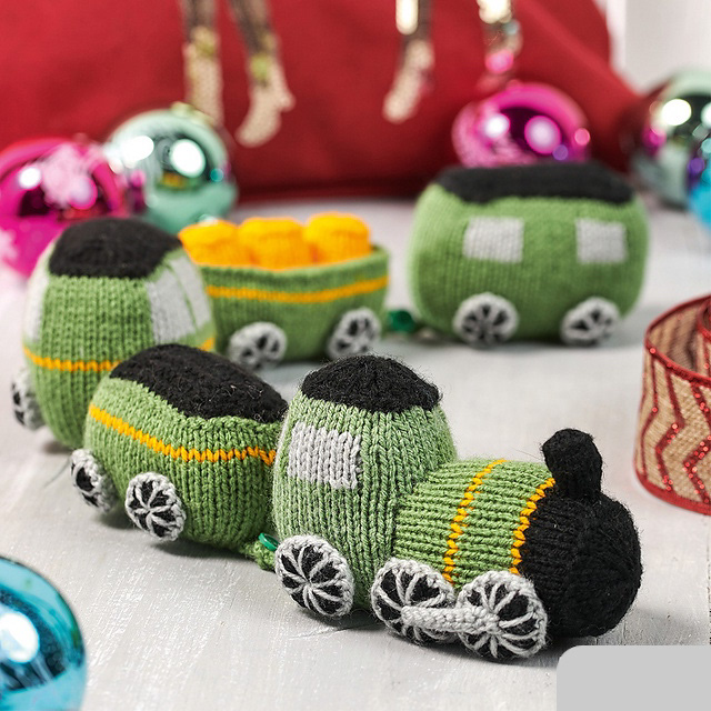 amanda berry Knitted toys knitting knitting pattern design steam train steam train set toy knits train set