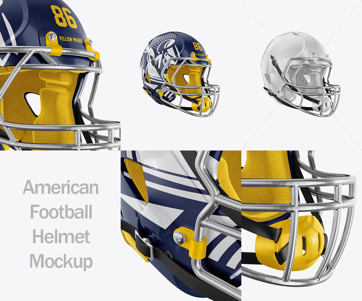 american face football game garment hard plastic Helmet mask Mockup psd