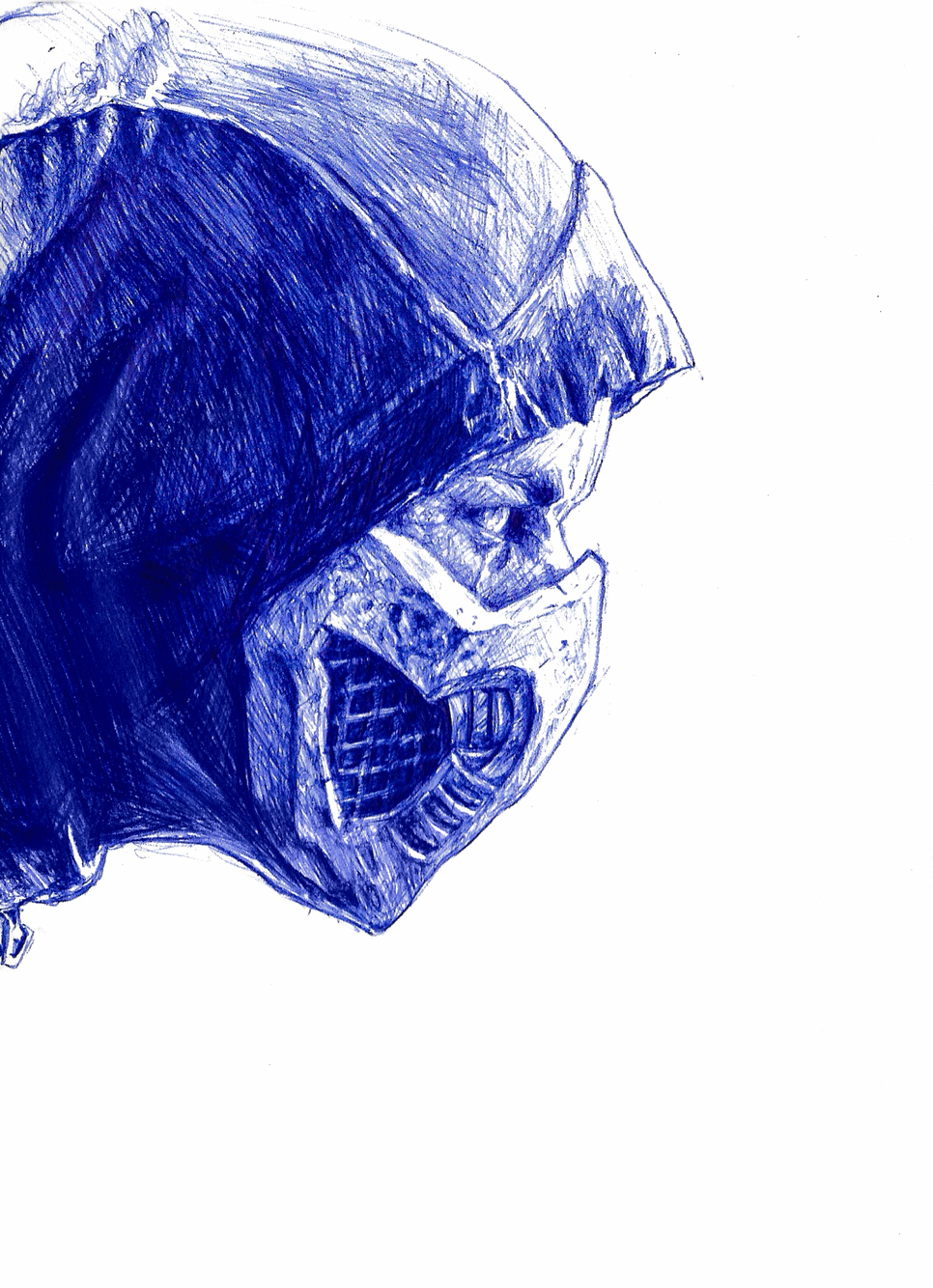 Blue ballpoint pen drawings :: Behance