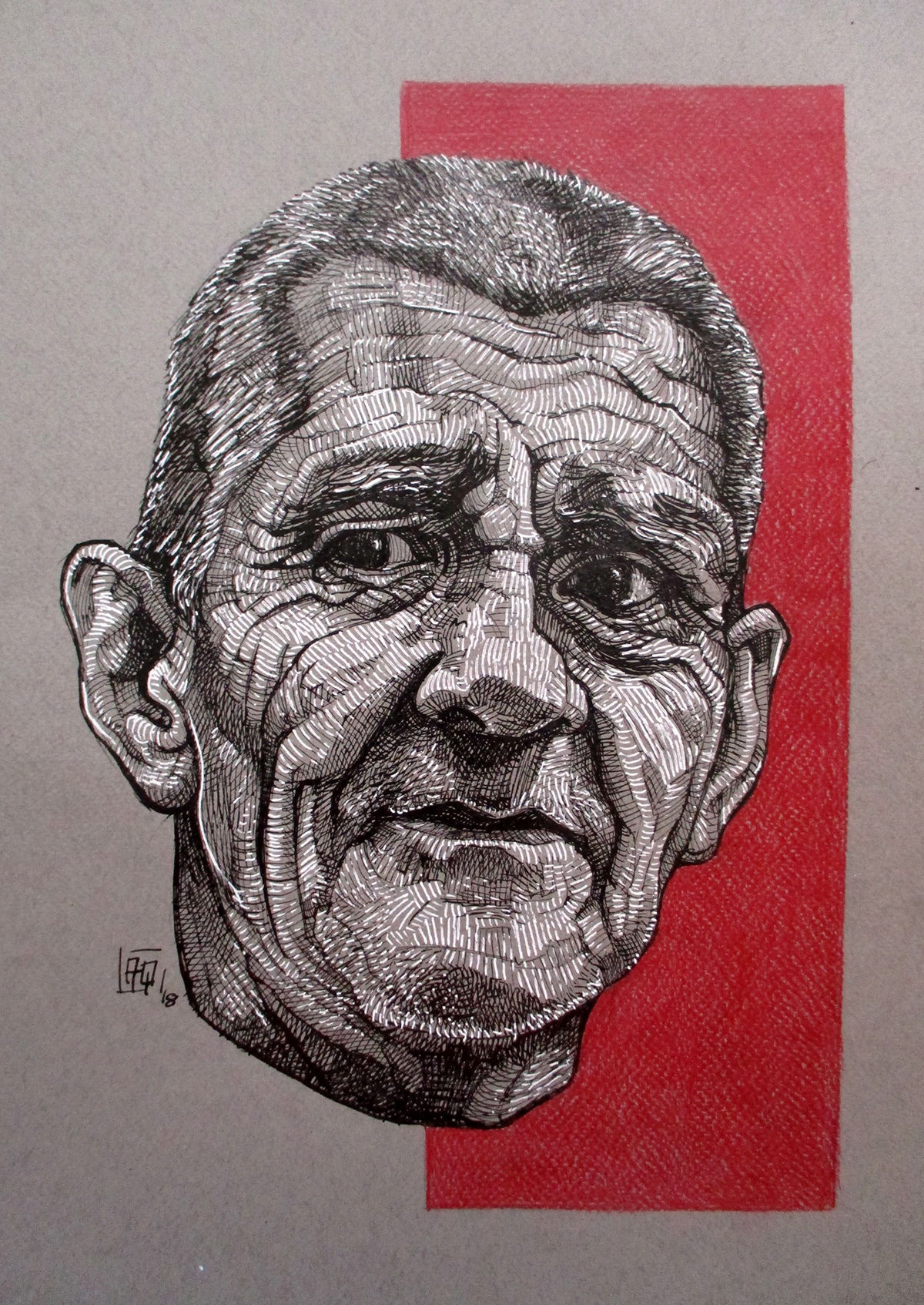 old man portrait vecchio ILLUSTRATION  italian artist Drawing  ink cioran emil cioran