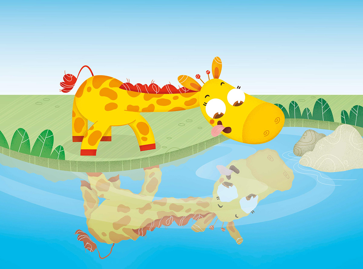 VeoVeo editorialedebé ilustracioninfantil jirafa Mono hipopotamo edebé editorial ilustradora infantil