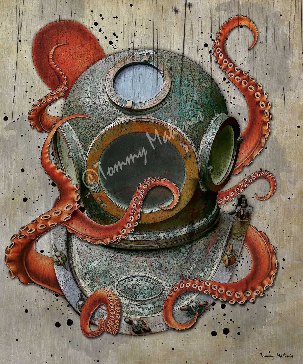 Sponge Diver Helmet octopus hard hat diving