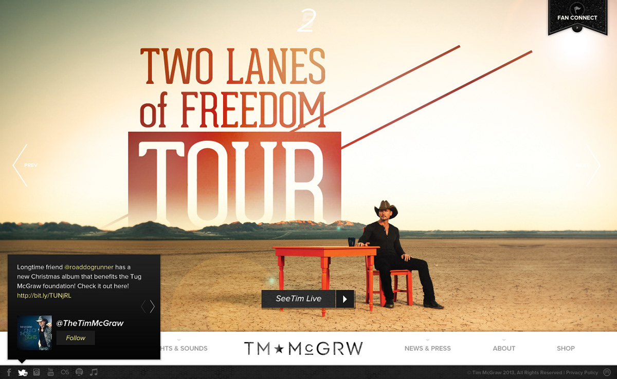 Tim McGraw Country Music site design