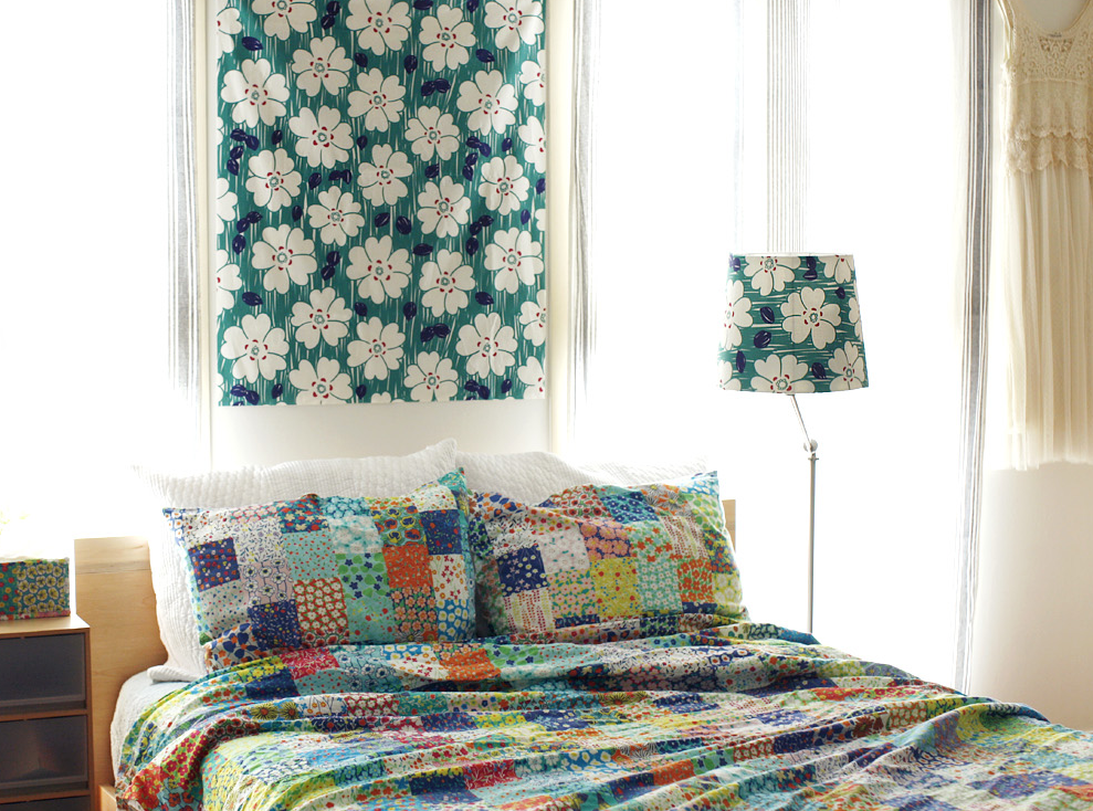 flower floral patch quilt craft handmade fabric home Interior bedding textile print nesshome
