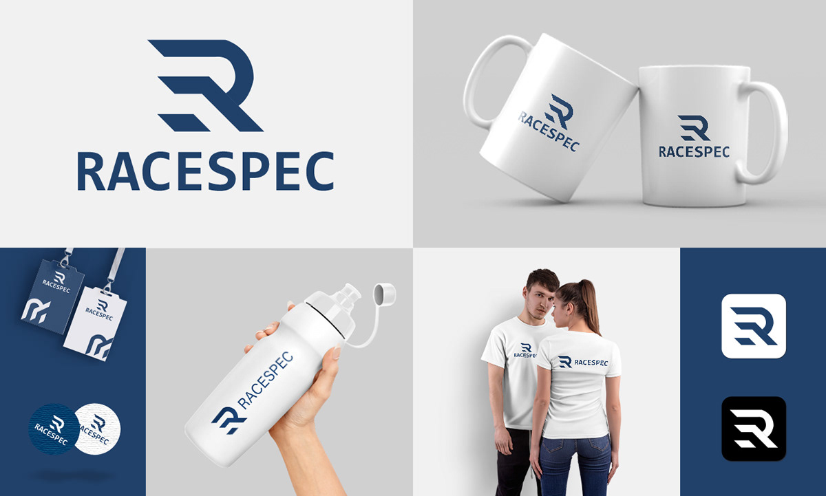 R letter logo logo Logo Design Logotype brand identity marketing   businesslogo MinimalistLogo racespec Logo RacespecLogo