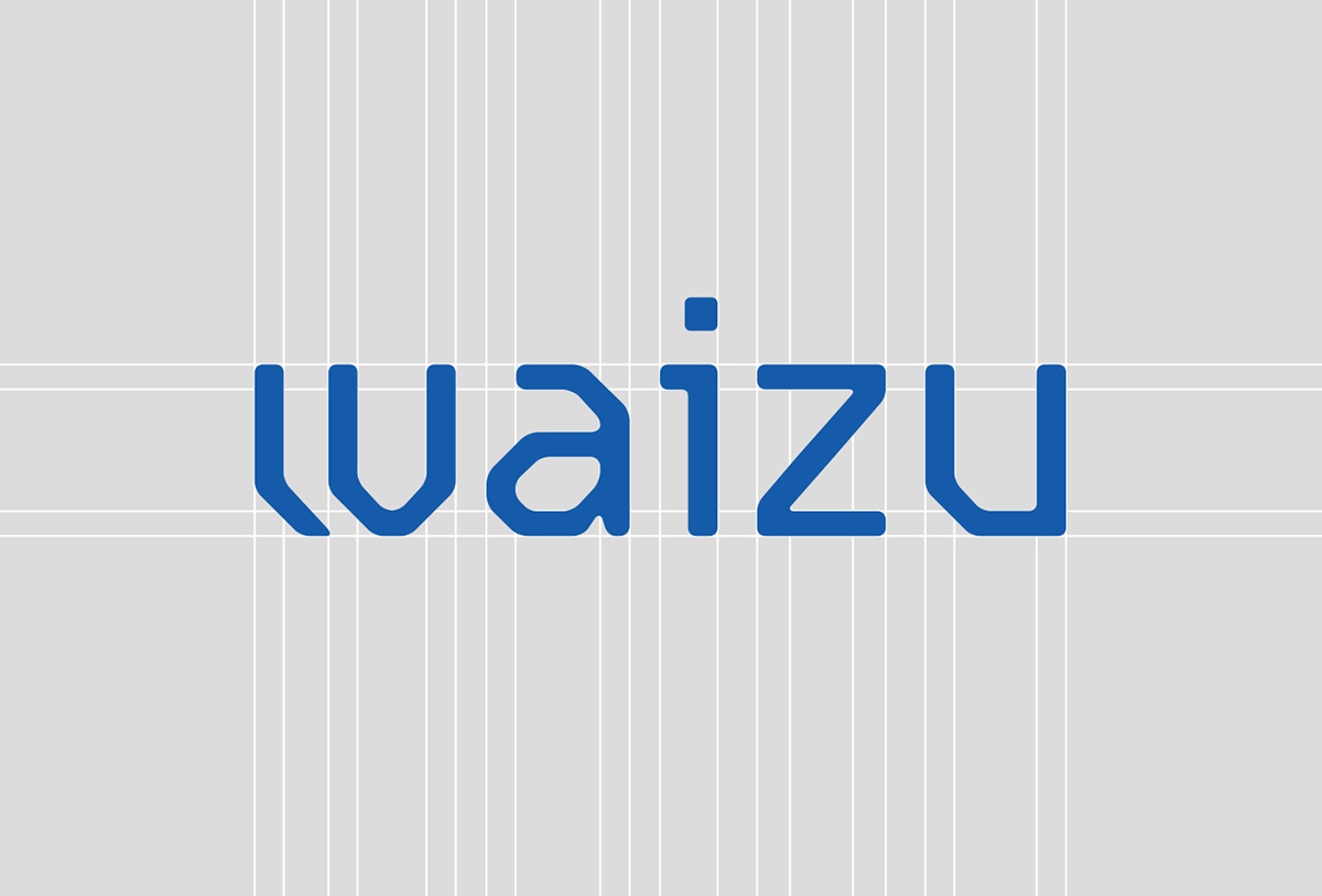 Waizu minimalist logo identity coding blue