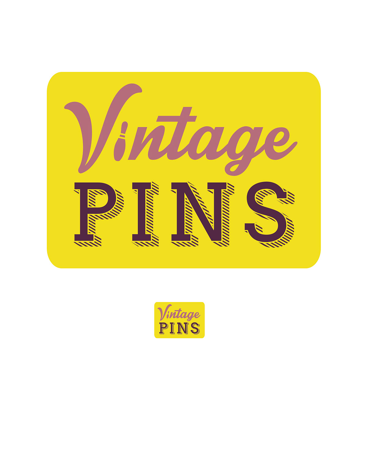 Logotype bowling business card letterhead envelope vintage Hipster pins
