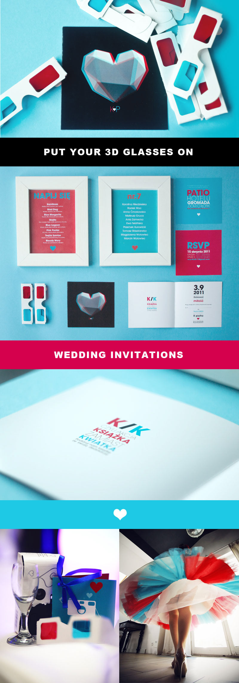 Invitation wedding invitation black red blue Turbo Cute