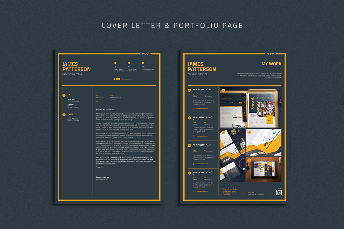 Resume, Cover letter & Portfolio page on Behance