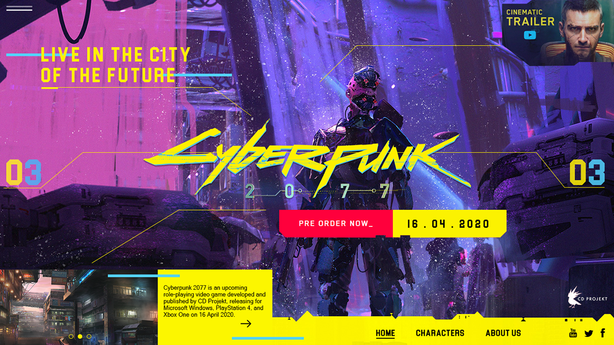cyberpunk 2077 UI India ux Web game square enix Web Design  hacker Cyberpunk