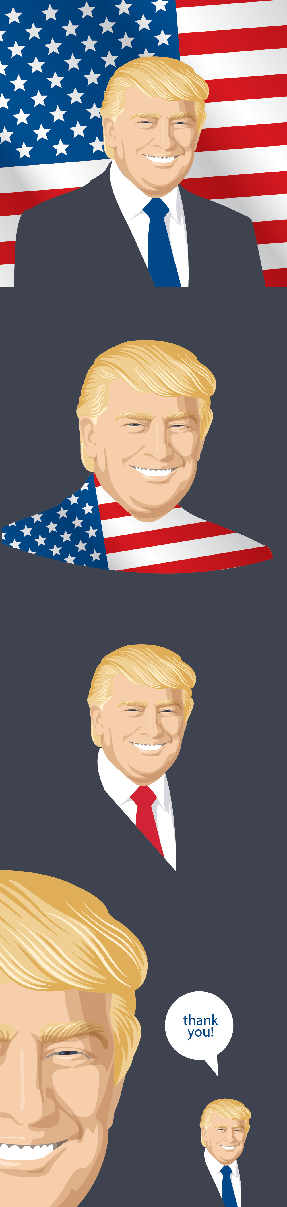 portrait vector ILLUSTRATION  popart cartoon Donald Trump person Illustrator Trump editorial