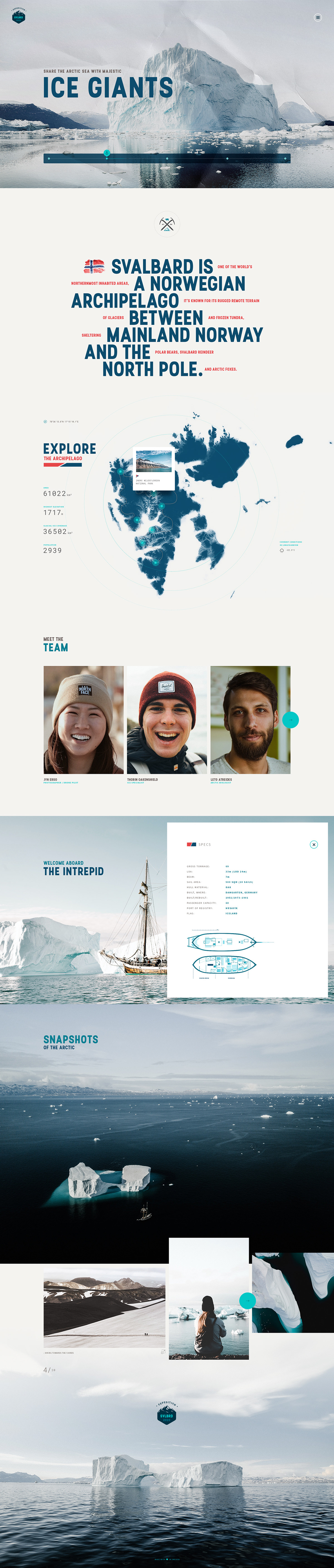 Arctic concept Photography  Svalbard typography   UI ux Webdesign Website