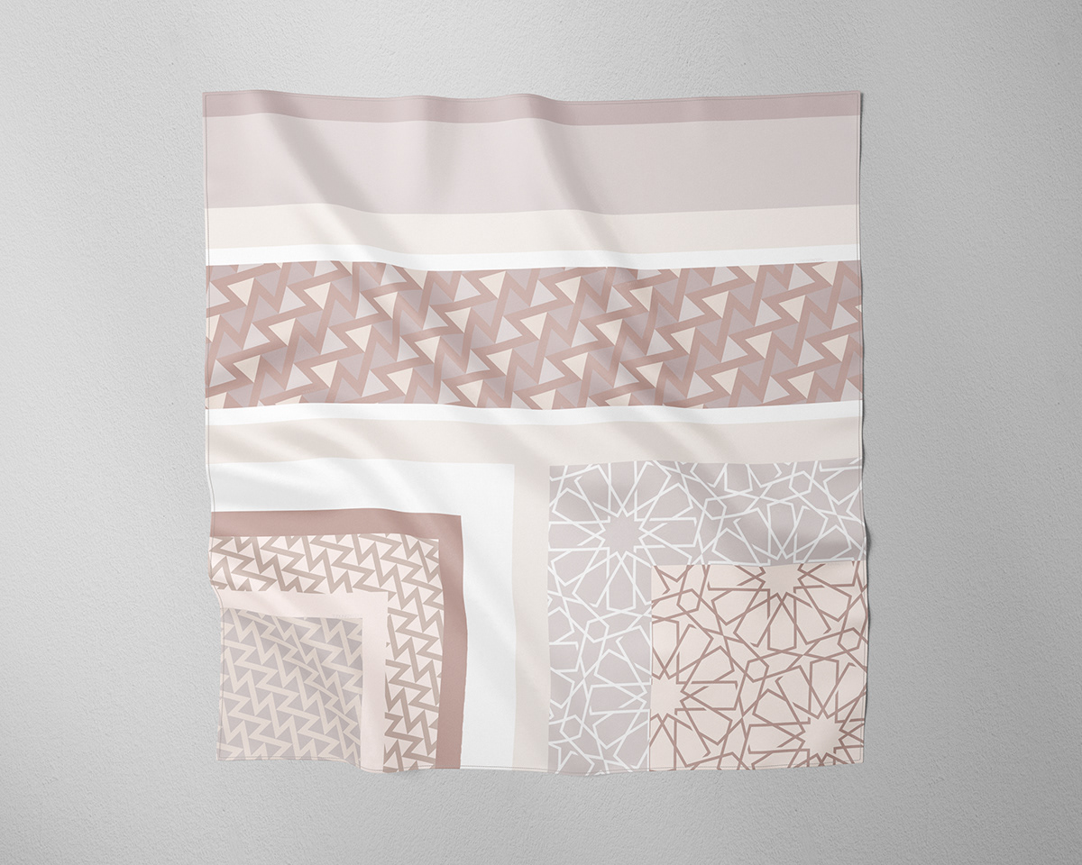 abstract geometric  geometric hijab design Moroccan scarf design silk scarf printpattern surfacepatterndesign textile design  textiledesign