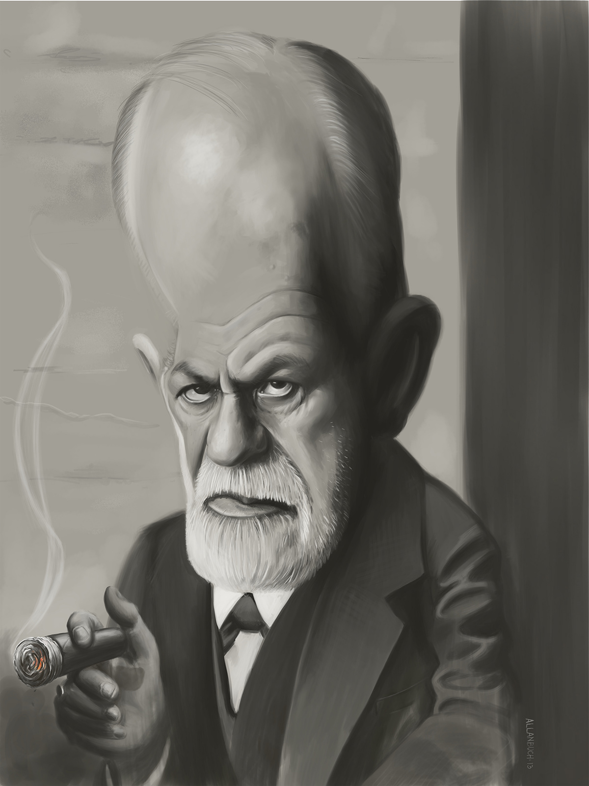 caricature   karikatur Sigmund Freud