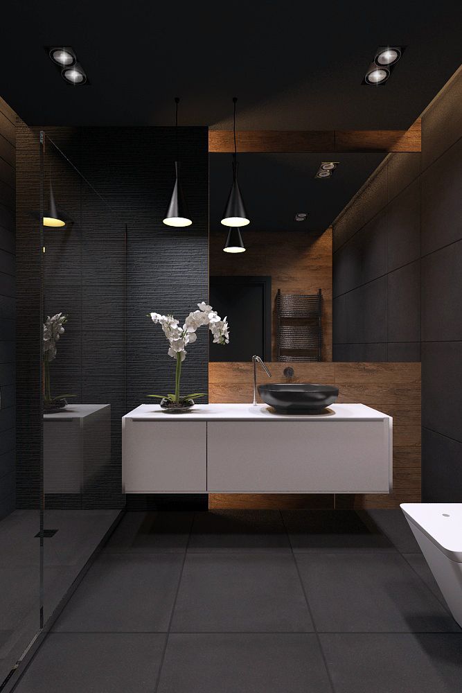 bathroom black style  Minimalism