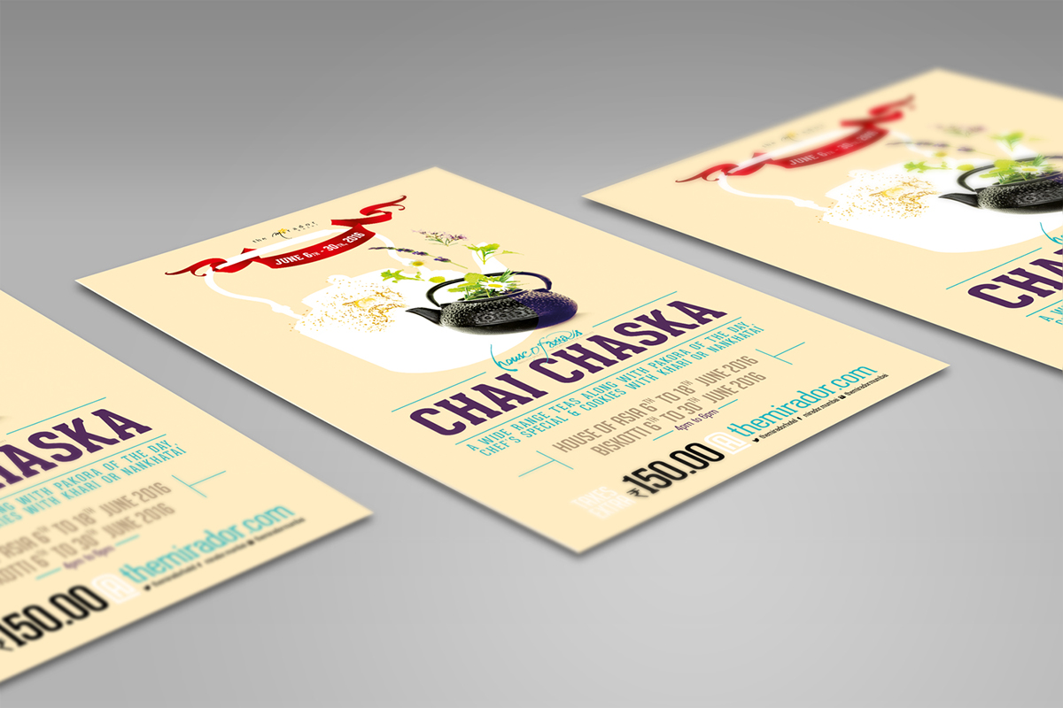 themiradorhotel flyer tea festival festival hotel poster Tentcard marketing   Collateral tea restaurant print design Mockup