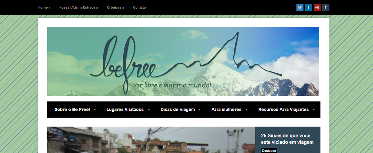 BeFree Blog visual identity viagem Travel wordpress