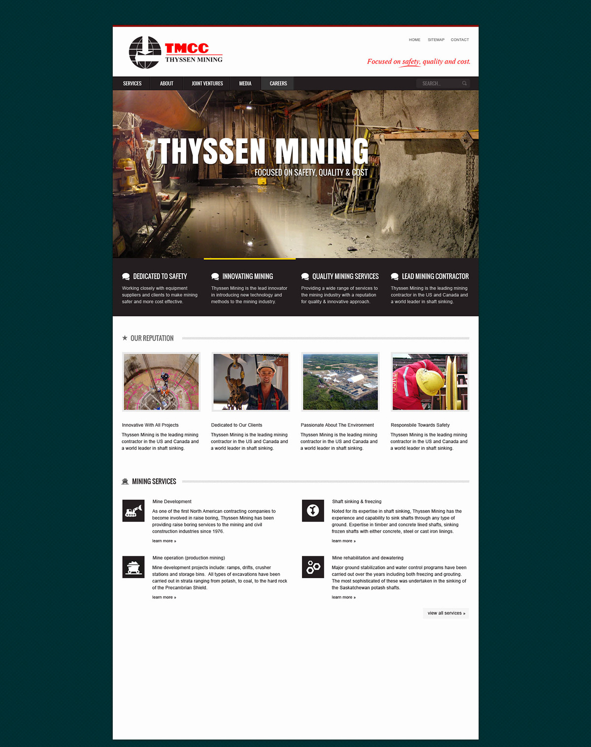 Mining corporate Website wordpress